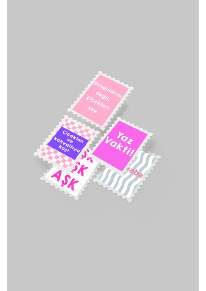 Renkli Pul Sticker Seti 20'li - Bullet Journal Ajanda Scrapbook modelleri