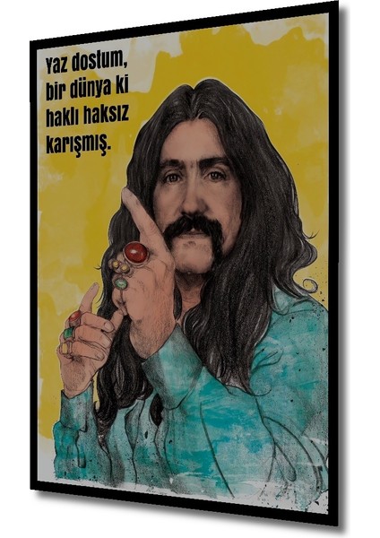 Çerçeve Görünümlü Barış Manço Ilham Veren Ahşap Mdf Dekoratif Tablo Dikdörtgen Tablo fiyatları