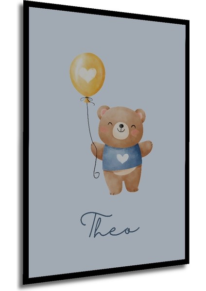 Çerçeve Görünümlü Sevimli Ayıcık Balonlu Dekoratif Ahşap Mdf Tablo Dikdörtgen Tablo modelleri