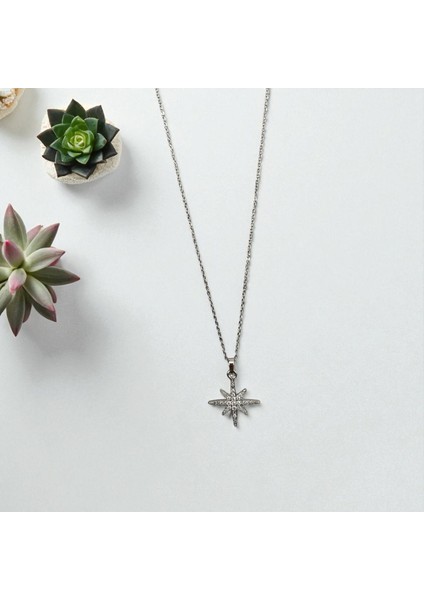 Kadın Kolye 316L Çelik Taşlı Yıldız Kolye Paslanmaz Işıltılı Modern Tasarım Yıldız Koly Taşlı Kolye 316L Çelik Kolye, Paslanmaz Çelik Takı Gümüş Renk Kolye Kadın Kolye Modelleri, Alerji Yapmaz Kolye