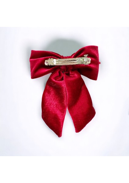 Kırmızı Renk Kadife Klipsli Fiyonk Toka fiyatları