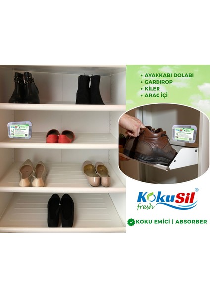 Kokusil Buzdolabı Koku Giderici ve Ayakkabı Dolabı Koku Giderici 2li Paket