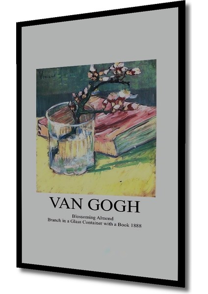 Çerçeve Görünümlü Van Gogh Çiçek Açan Dal Ahşap Mdf Dekoratif Tablo Dikdörtgen Tablo fiyatları