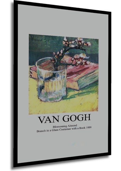 Çerçeve Görünümlü Van Gogh Çiçek Açan Dal Ahşap Mdf Dekoratif Tablo Dikdörtgen Tablo modelleri