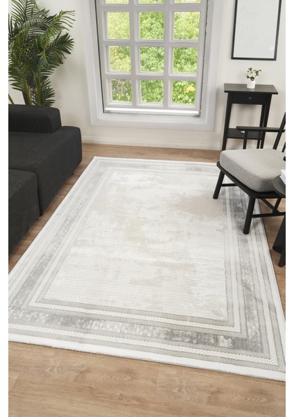 Modern Dokuma Halı Bej Yumuşak Dokulu Premium Salon Oturma Odası Yolluk Mutfak Halısı