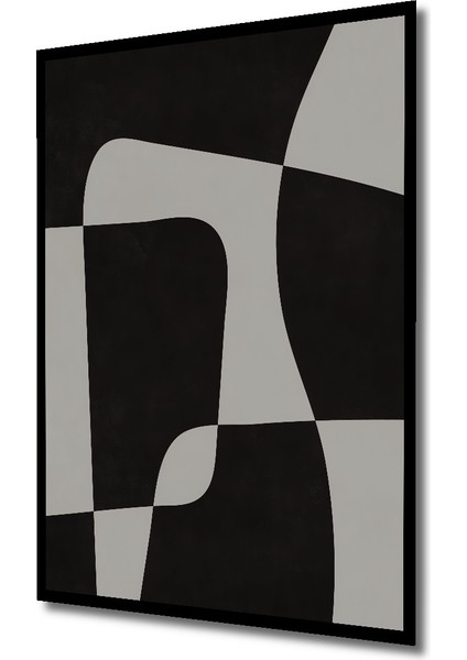 Çerçeve Görünümlü Soyut Sanat Siyah Beyaz Dekoratif Ahşap Mdf Tablo Dikdörtgen Tablo fiyatları