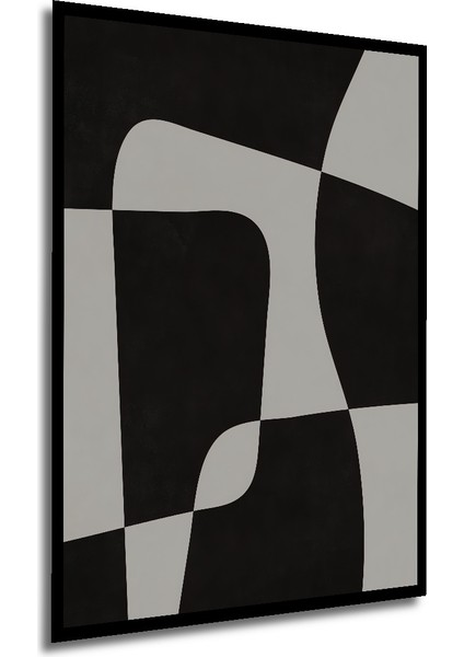 Çerçeve Görünümlü Soyut Sanat Siyah Beyaz Dekoratif Ahşap Mdf Tablo Dikdörtgen Tablo modelleri