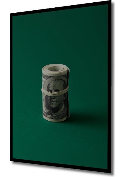 Çerçeve Görünümlü Benjamin Franklin Para Ahşap Mdf Dekoratif Tablo Dikdörtgen Tablo fiyatları