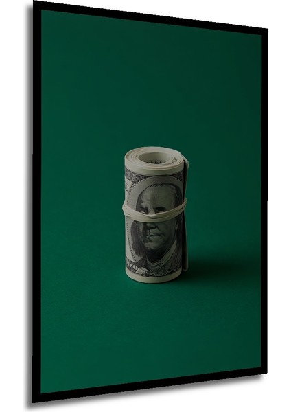 Çerçeve Görünümlü Benjamin Franklin Para Ahşap Mdf Dekoratif Tablo Dikdörtgen Tablo modelleri