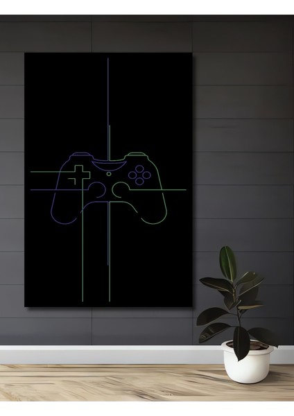 Çerçeve Görünümlü Renkli Oyun Konsolu Dekoratif Ahşap Mdf Ev Duvar Tablo Dikdörtgen Ev Duvar Tablo