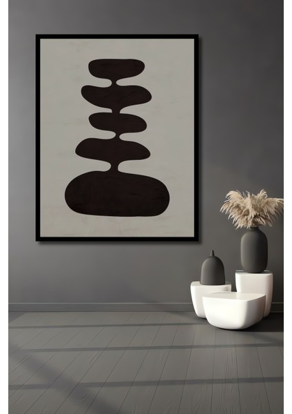 Çerçeve Görünümlü Minimalist Soyut Sanat Dekoratif Ahşap Mdf Tablo Dikdörtgen Tablo