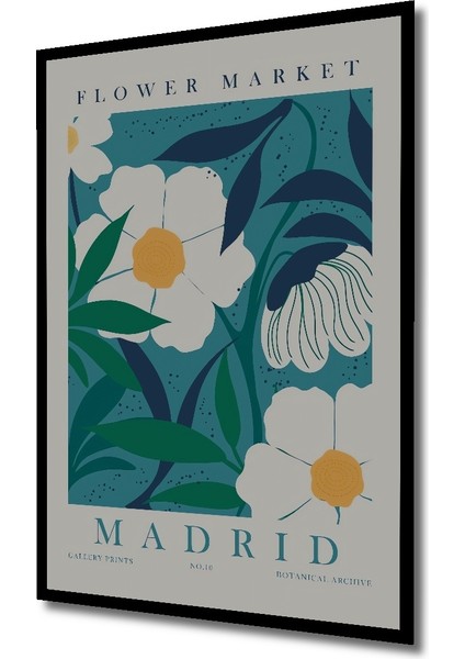 Çerçeve Görünümlü Madrid Çiçek Pazarı Dekoratif Ahşap Mdf Ev Duvar Tablo Dikdörtgen Ev Duvar Tablo fiyatları