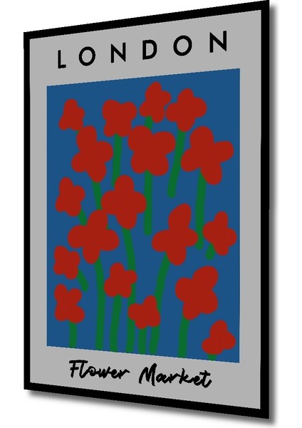 Çerçeve Görünümlü Londra Çiçek Pazarı Dekoratif Ahşap Mdf Ev Duvar Tablo Dikdörtgen Ev Duvar Tablo fiyatları