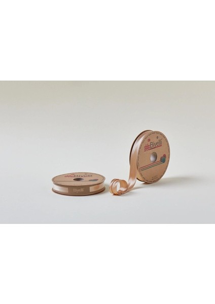 Biye Saten Katlı 080 Koyu Bej 2 cm 25 Metre %100 Polyester