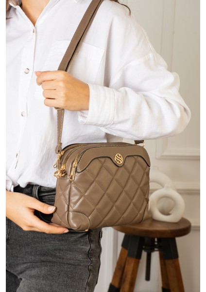 Sanmorris Glc Kadın Ayarlanabilir Çapraz Askılı 4 Bölmeli Siyah Saten Omuz ve Çapraz Çanta modelleri