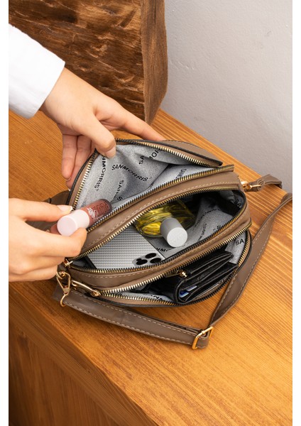 Sanmorris Glc Kadın Ayarlanabilir Çapraz Askılı 4 Bölmeli Siyah Saten Omuz ve Çapraz Çanta fırsatları