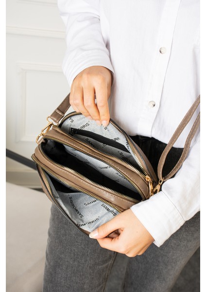 Sanmorris Glc Kadın Ayarlanabilir Çapraz Askılı 4 Bölmeli Siyah Saten Omuz ve Çapraz Çanta indirimleri