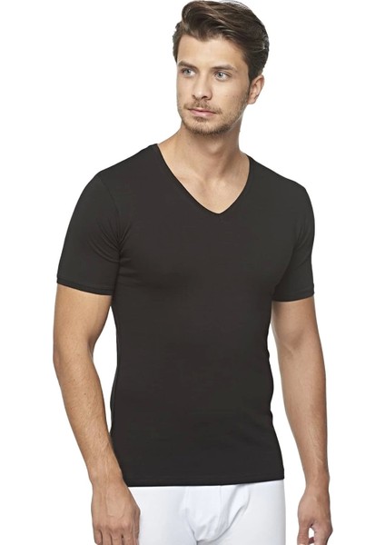 Star 206 Modal Yarım Kol V-Yaka T-Shirt Atlet