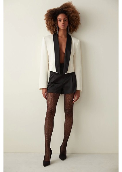 Penti Kadın Taşlı File Külotlu Çorap