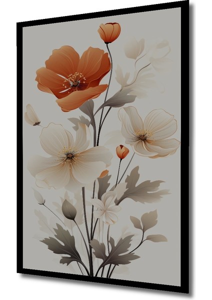 Çerçeve Görünümlü Çiçeklerin Zarafeti Ahşap Mdf Dekoratif Ev Duvar Tablo Dikdörtgen Ev Duvar Tablo fiyatları