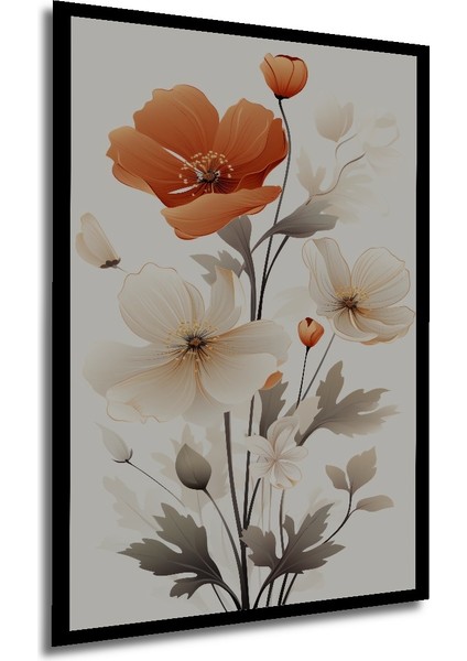 Çerçeve Görünümlü Çiçeklerin Zarafeti Ahşap Mdf Dekoratif Ev Duvar Tablo Dikdörtgen Ev Duvar Tablo modelleri