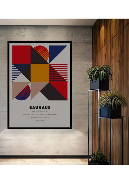 Çerçeve Görünümlü Bauhaus Sanat Deseni Dekoratif Ahşap Mdf Ev Duvar Tablo Dikdörtgen Ev Duvar Tablo