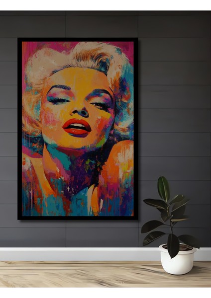 Çerçeve Görünümlü Marilyn Monroe Bohem Ahşap Mdf Dekoratif Ev Duvar Tablo Dikdörtgen Ev Duvar Tablo