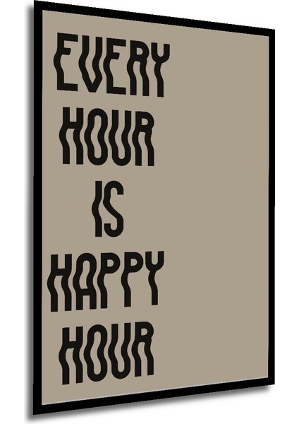 Çerçeve Görünümlü Her Saat Mutlu Saat Ahşap Mdf Dekoratif Ev Duvar Tablo Dikdörtgen Ev Duvar Tablo modelleri