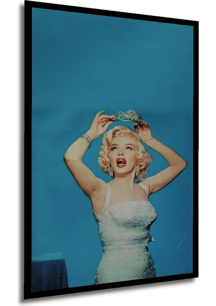 Çerçeve Görünümlü Marilyn Monroe Taçlı Ahşap Mdf Dekoratif Ev Duvar Tablo Dikdörtgen Ev Duvar Tablo modelleri