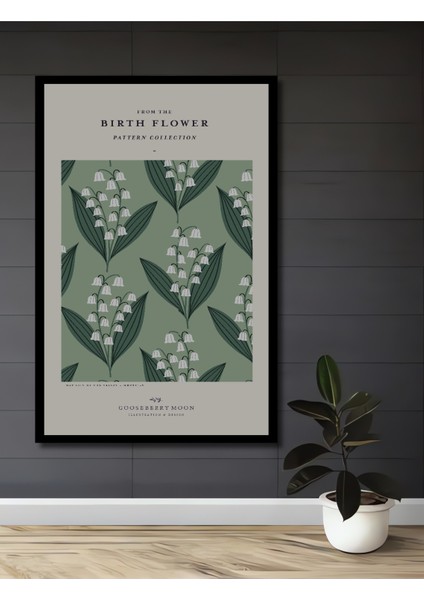 Çerçeve Görünümlü Zambak Çiçeği Deseni Dekoratif Ahşap Mdf Ev Duvar Tablo Dikdörtgen Ev Duvar Tablo