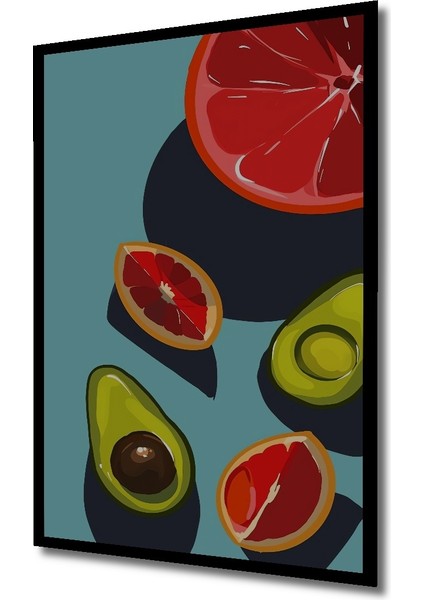 Çerçeve Görünümlü Tropikal Meyve Sanatı Dekoratif Ahşap Mdf Ev Duvar Tablo Dikdörtgen Ev Duvar Tablo fiyatları