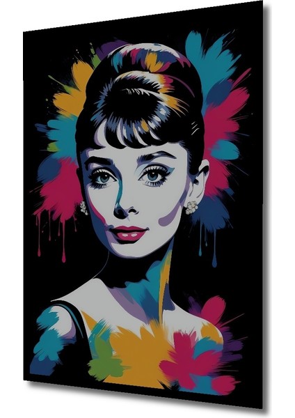Çerçeve Görünümlü Renkli Audrey Hepburn Ahşap Mdf Dekoratif Ev Duvar Tablo Dikdörtgen Ev Duvar Tablo fiyatları
