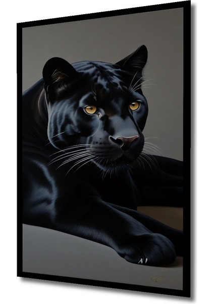 Çerçeve Görünümlü Kara Panter Asaletli Dekoratif Ahşap Mdf Ev Duvar Tablo Dikdörtgen Ev Duvar Tablo fiyatları