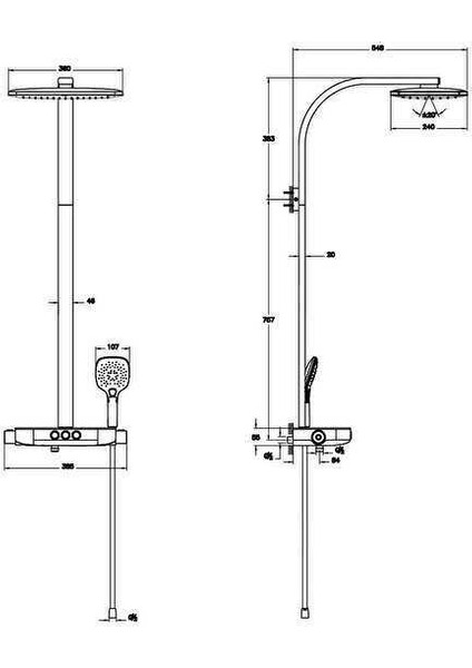 Aquacontrol Charm 360 3f Duş Sistemi A47204 Krom fiyatları