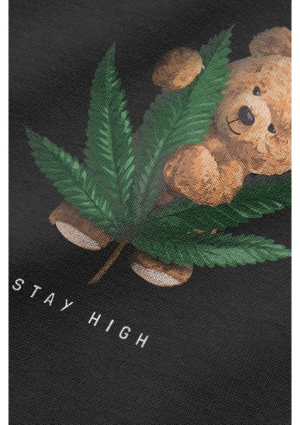 Teddy Bear Baskılı Siyah Oversize Sweatshirt S1069 indirimleri