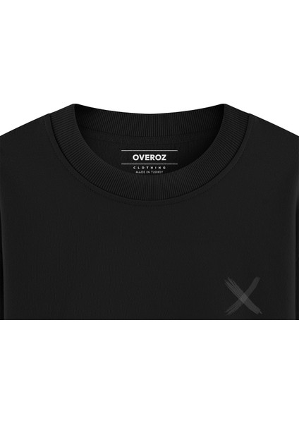 Not Change Değişmemek Sırt Baskılı Siyah Oversize Sweatshirt S1205 fırsatları