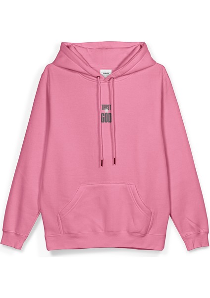 Trust In God Melek Kanadı Angel Baskılı Kapüşonlu Oversize Sweatshirt Pembe Hoodie H1387 fiyatları