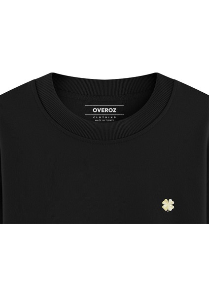 777 Numeroloji Spiritüel Sırt Baskılı Siyah Oversize Sweatshirt S1211 fırsatları