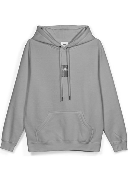 Trust In God Melek Kanadı Angel Baskılı Kapüşonlu Oversize Sweatshirt Gri Hoodie H1387 fiyatları