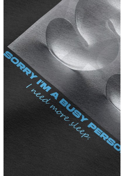 Busy Meşgul Sırt Baskılı Siyah Oversize Sweatshirt S1200 indirimleri