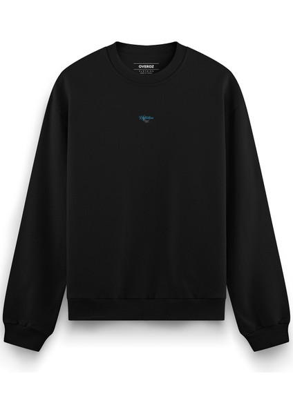 Siyah Oversize Sweatshirt Night Flowers Sırt Baskılı Yazılı Sweatshirt Oversize S1204 fiyatları