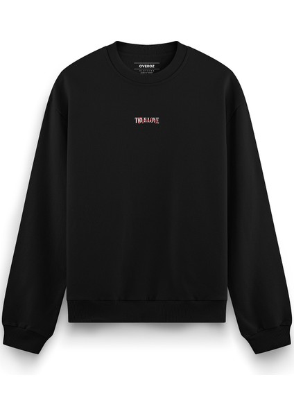 True Love Melek Sırt Baskılı Siyah Oversize Sweatshirt S1215 fiyatları