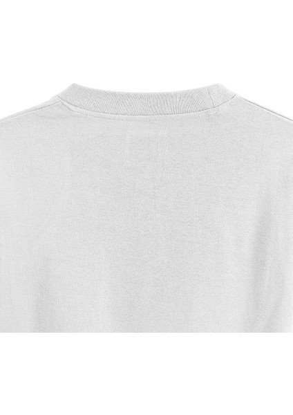 Beyaz Oversize Minimal Gül Baskılı Oversize Unisex Tişört 1336 fırsatları