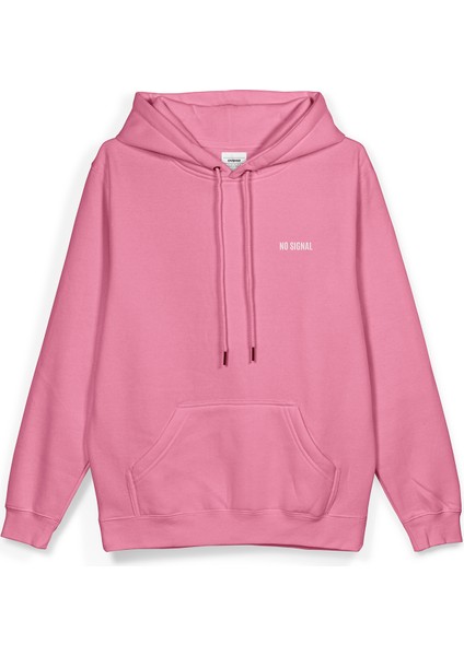 No Signal Sırt Baskılı Kapüşonlu Oversize Sweatshirt Pembe Hoodie H1396 fiyatları