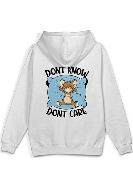Tom & Jerry Baskılı Kapüşonlu Oversize Sweatshirt Beyaz Hoodie H1381