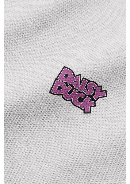 Daisy Duck Sırt Baskılı Kapüşonlu Oversize Sweatshirt Ekru Hoodie H1233 fırsatları