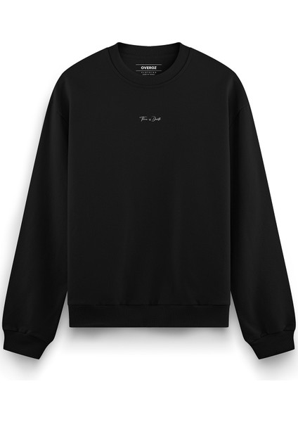 Skull Kurukafa Sırt Baskılı Siyah Oversize Sweatshirt S1208 fiyatları