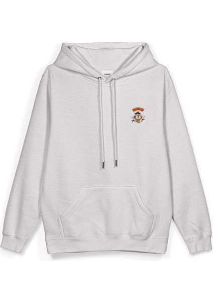 Tazmanian Devil Tazmanya Canavarı Sırt Baskılı Kapüşonlu Oversize Sweatshirt Beyaz Hoodie H1392 fiyatları