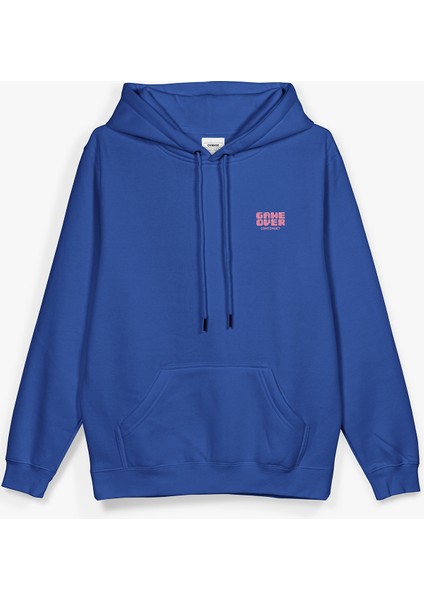 Game Over Sırt Baskılı Kapüşonlu Oversize Sweatshirt Mavi Hoodie H1199 fiyatları