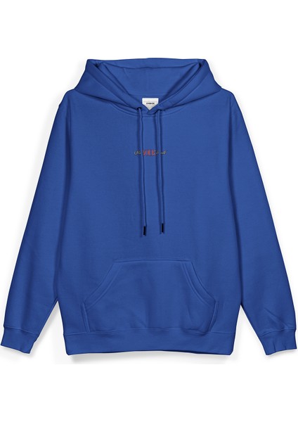 Shut Your Mouth Sırt Baskılı Kapüşonlu Oversize Sweatshirt Mavi Hoodie H1194 fiyatları